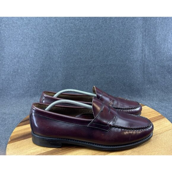 GH Bass Men's Burgundy Size 12 D Weejuns Leather Penny Loafers - Picture 1 of 14